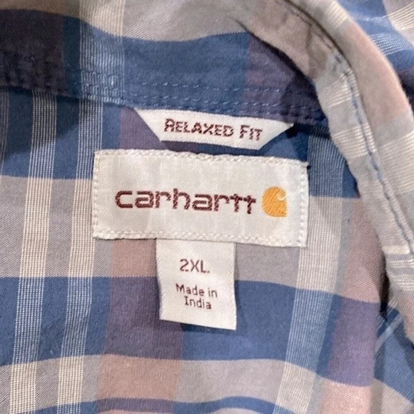 Carhartt plaid button down shirt size 2XL relaxed fit - Picture 6 of 9